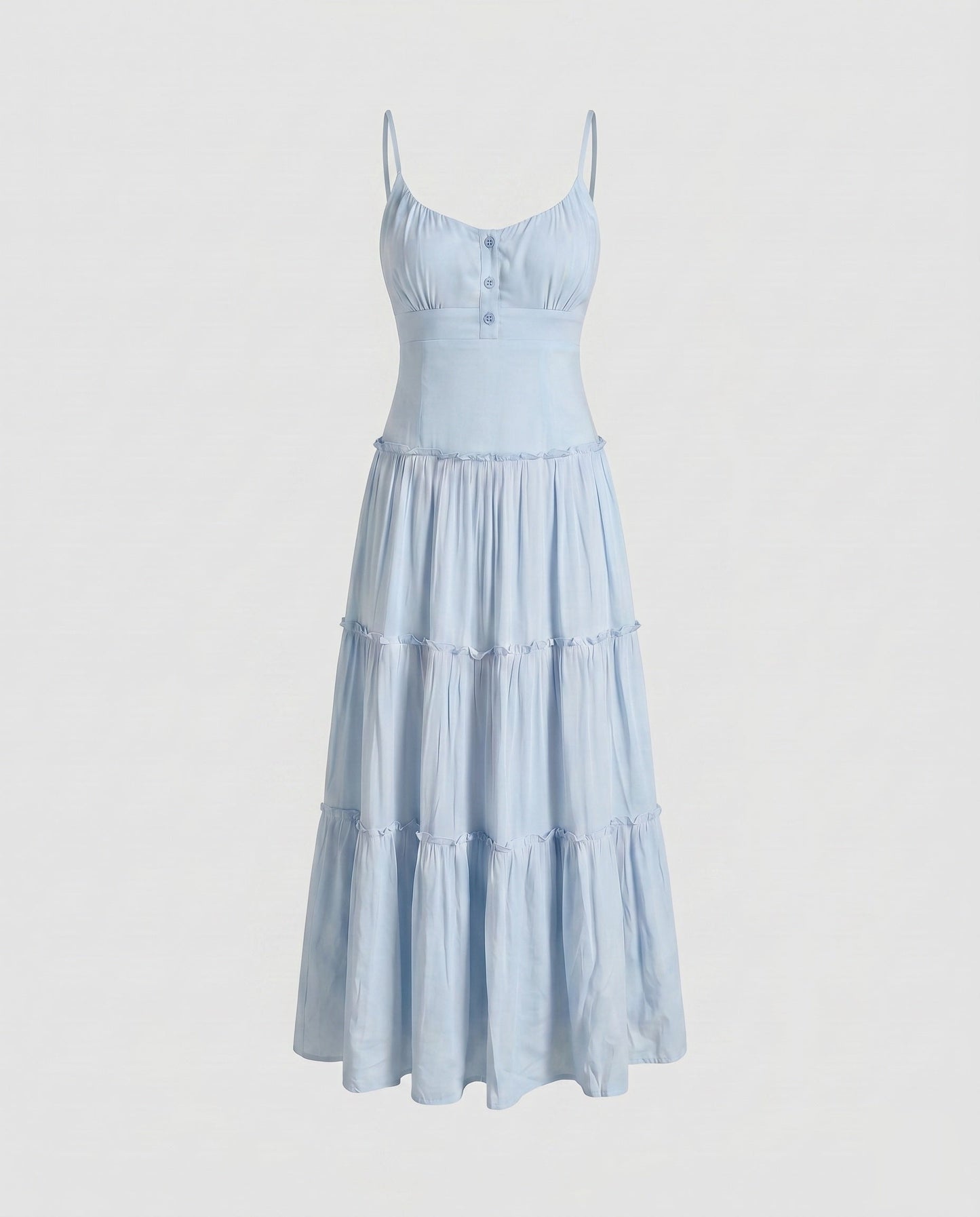 Damen-Midikleid mit Stufenrock und Spaghettiträgern-Maxi Dress-Alpenkind
