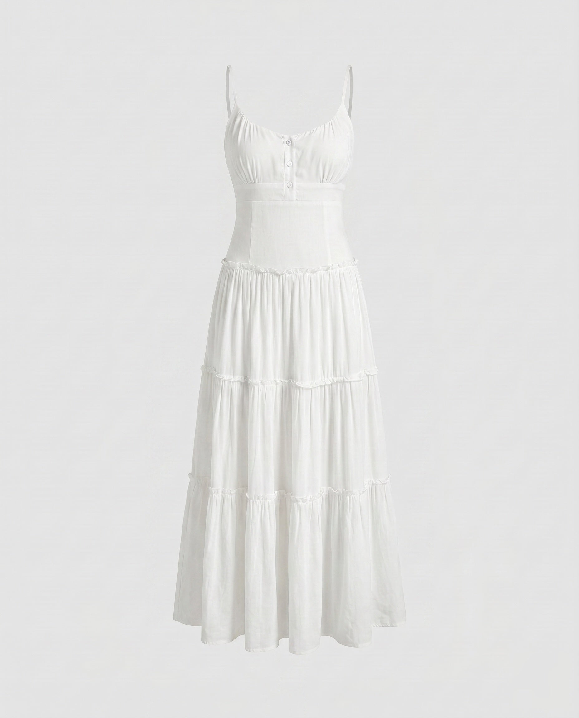 Damen-Midikleid mit Stufenrock und Spaghettiträgern-Maxi Dress-Alpenkind