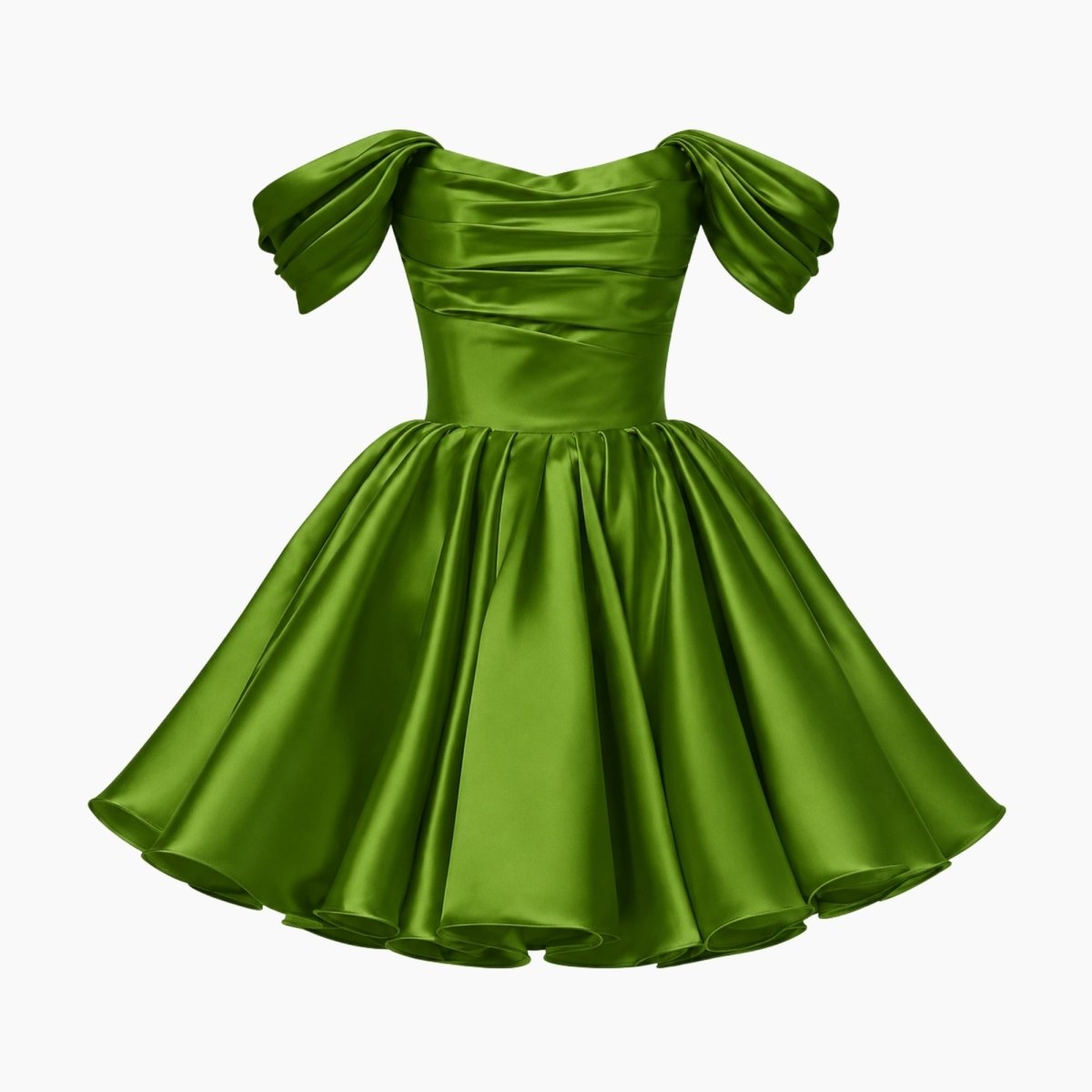 Damen-Minikleid aus Satin mit schulterfreiem Ausschnitt-Mini Dress-Alpenkind