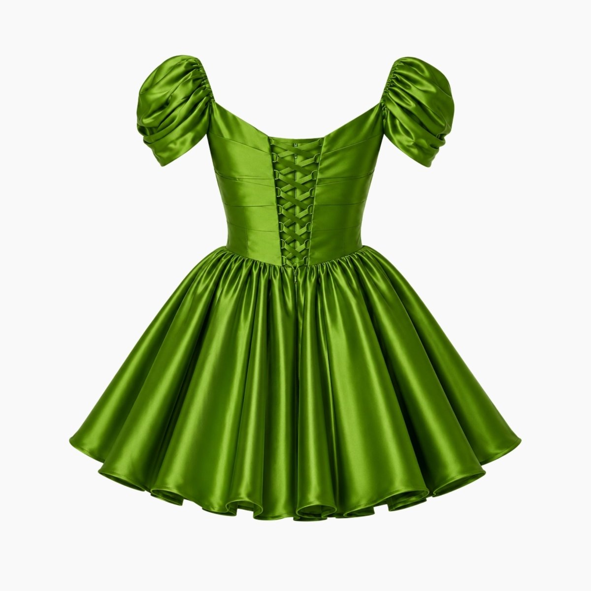 Damen-Minikleid aus Satin mit schulterfreiem Ausschnitt-Mini Dress-Alpenkind