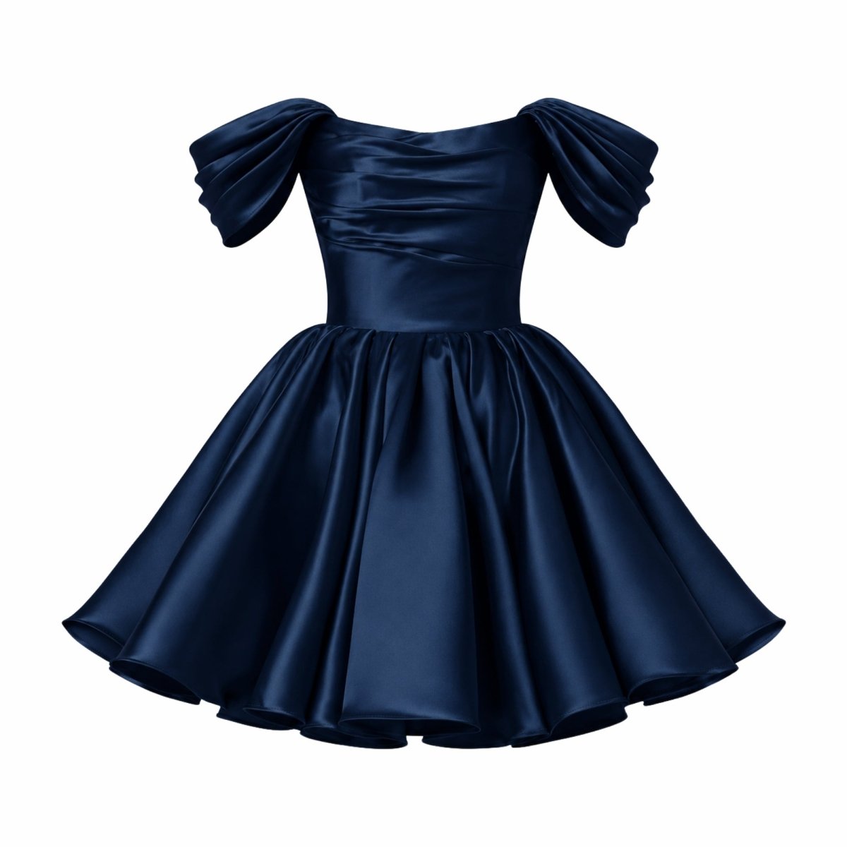 Damen-Minikleid aus Satin mit schulterfreiem Ausschnitt-Mini Dress-Alpenkind
