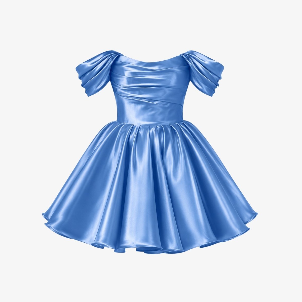 Damen-Minikleid aus Satin mit schulterfreiem Ausschnitt-Mini Dress-Alpenkind