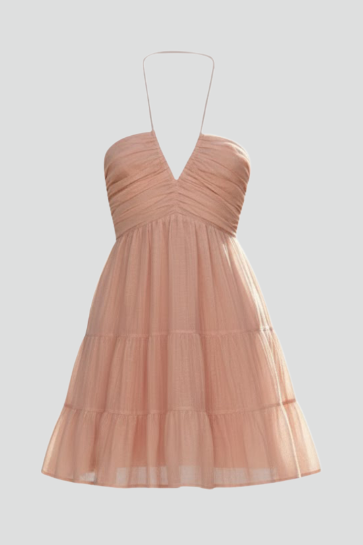 Damen Minikleid mit Halterträgern und Mehrstufigem Rockaufbau-Mini Dress-Alpenkind