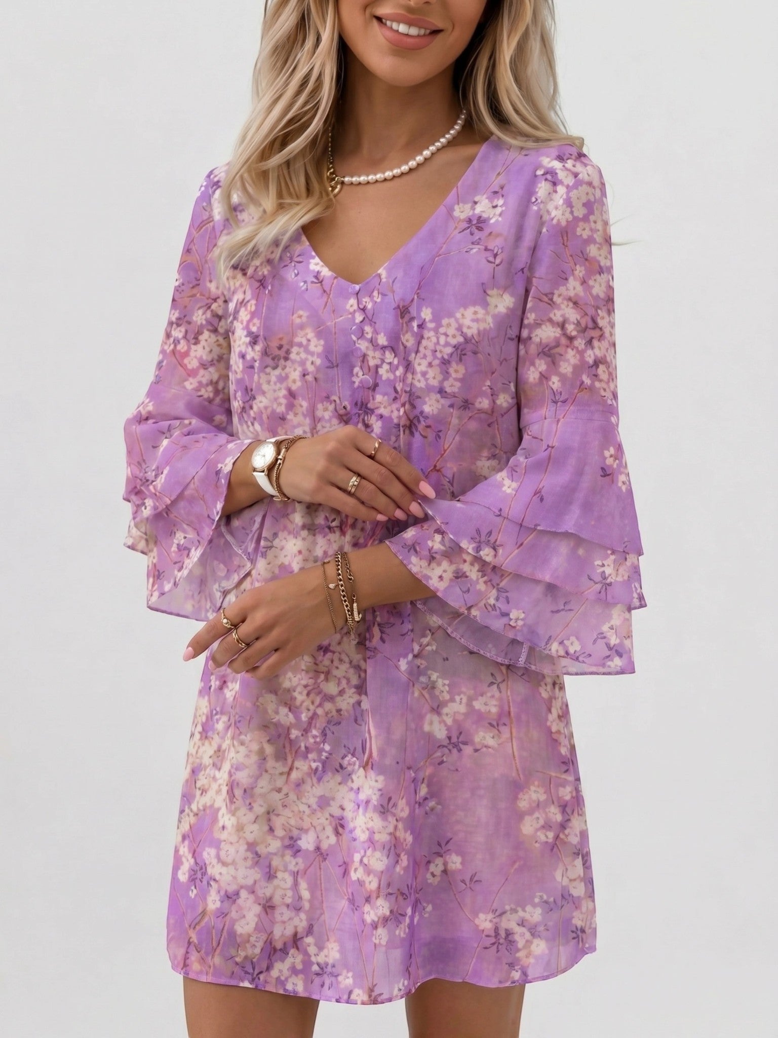 Damen-Minikleid mit Marmor-Print-Mini Dress-Alpenkind