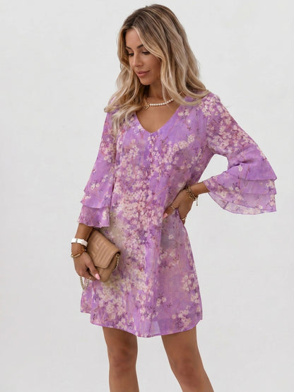 Damen-Minikleid mit Marmor-Print-Mini Dress-Alpenkind