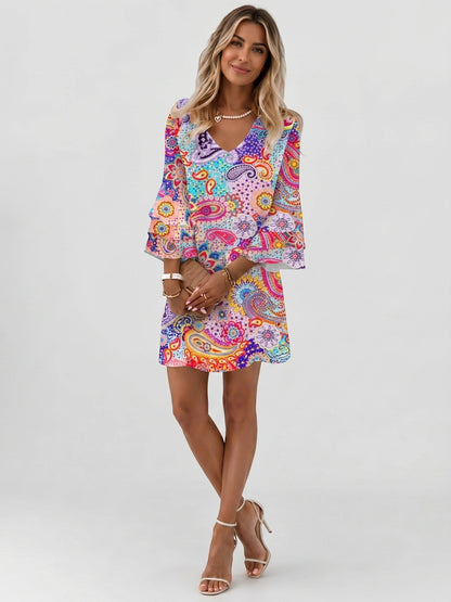 Damen-Minikleid mit Marmor-Print-Mini Dress-Alpenkind