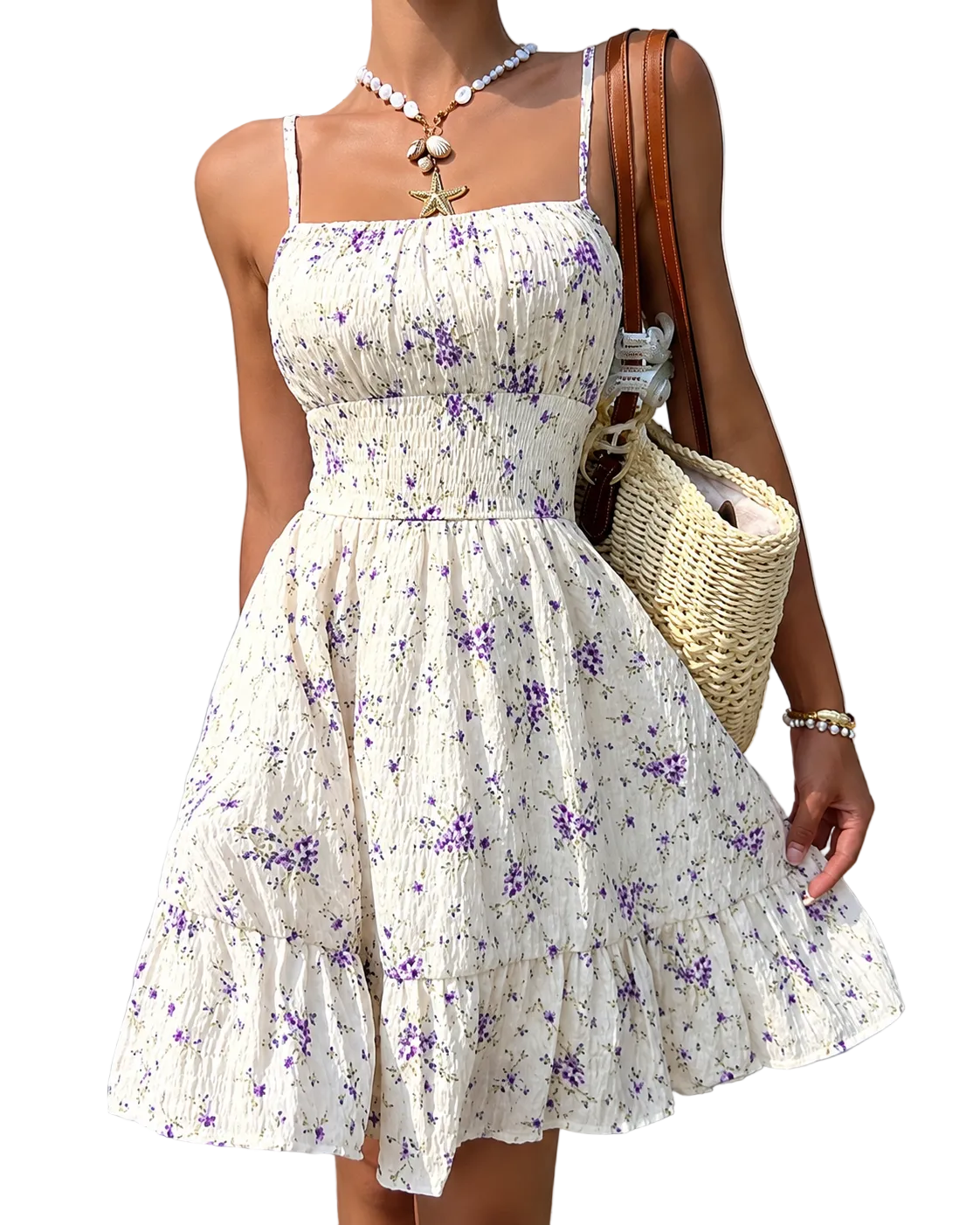 Damen Minikleid mit Muster und Gestuftem Rock-Mini Dress-Alpenkind