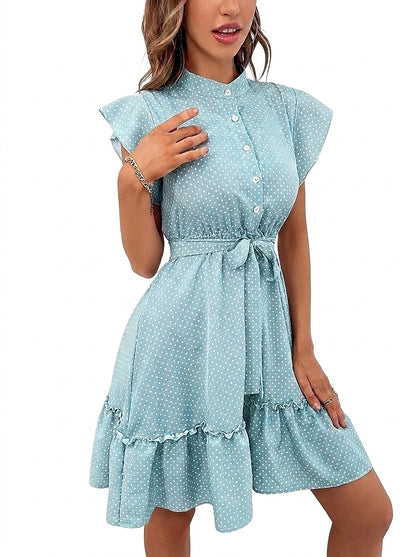 Damen-Minikleid mit Punkten und Stufenrock-Mini Dress-Alpenkind
