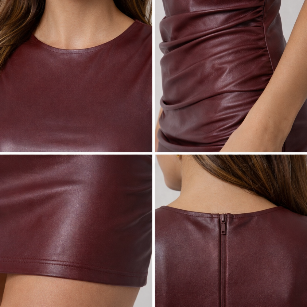 Damen-Minikleid mit Rundhalsausschnitt und Raffungen-Mini Dress-Alpenkind