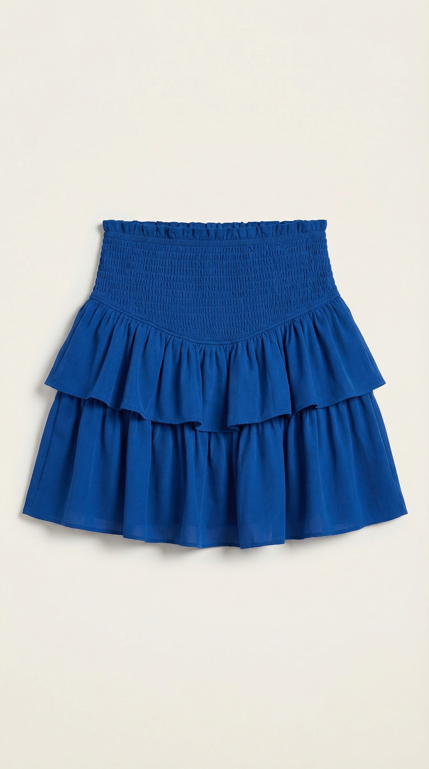 Damen-Minirock mit gesmoktem Taillenbund und gestuftem Saum-Skirt for women-Alpenkind