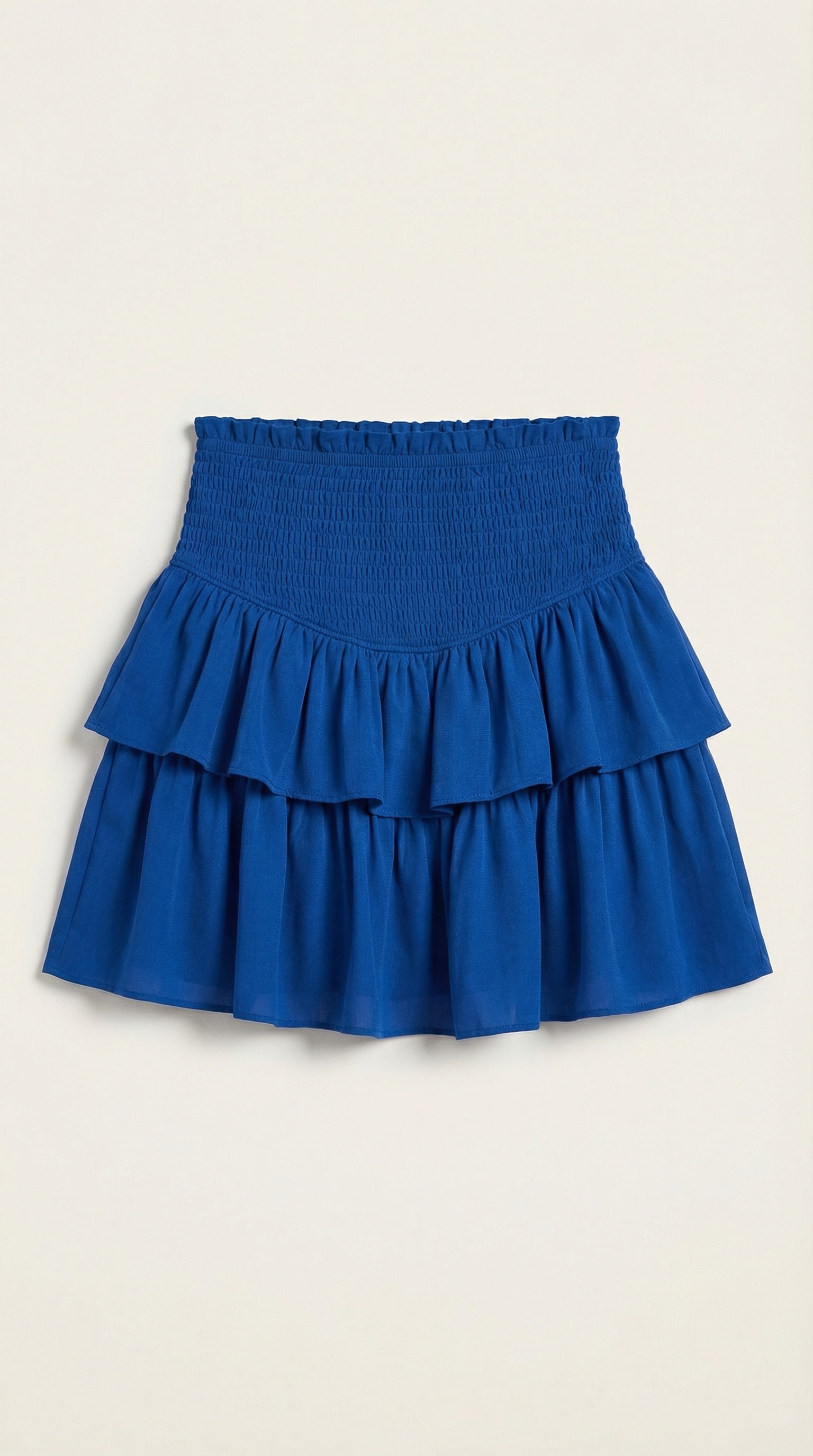 Damen-Minirock mit gesmoktem Taillenbund und gestuftem Saum-Skirt for women-Alpenkind