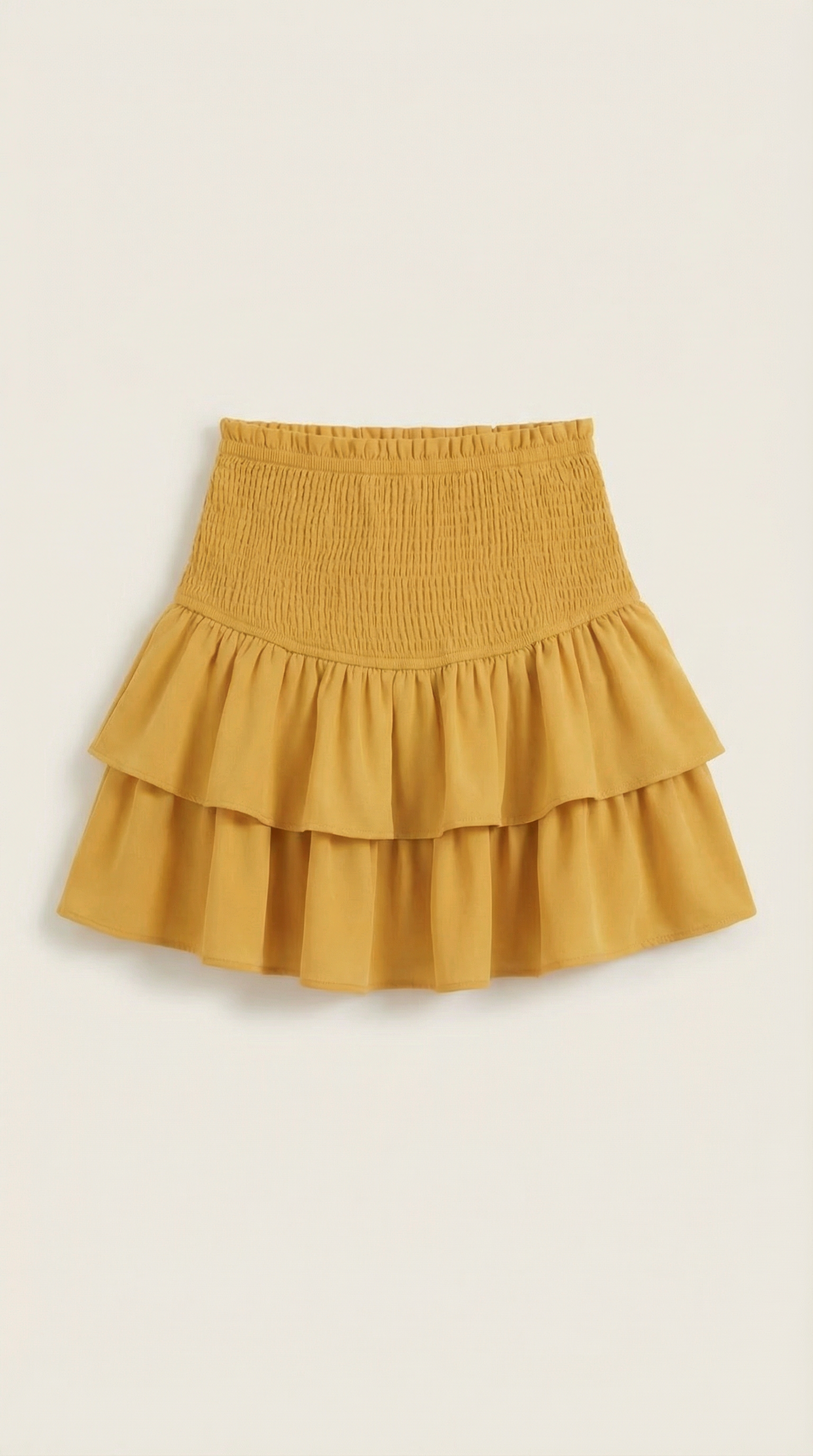 Damen-Minirock mit gesmoktem Taillenbund und gestuftem Saum-Skirt for women-Alpenkind