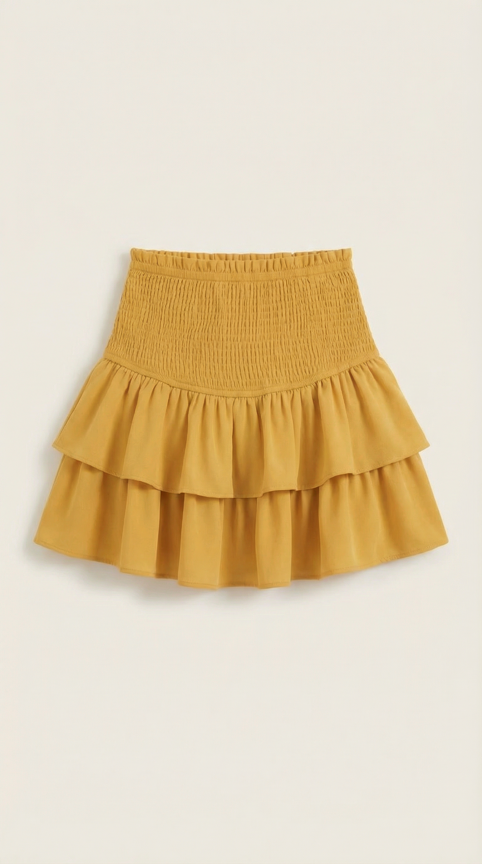 Damen-Minirock mit gesmoktem Taillenbund und gestuftem Saum-Skirt for women-Alpenkind