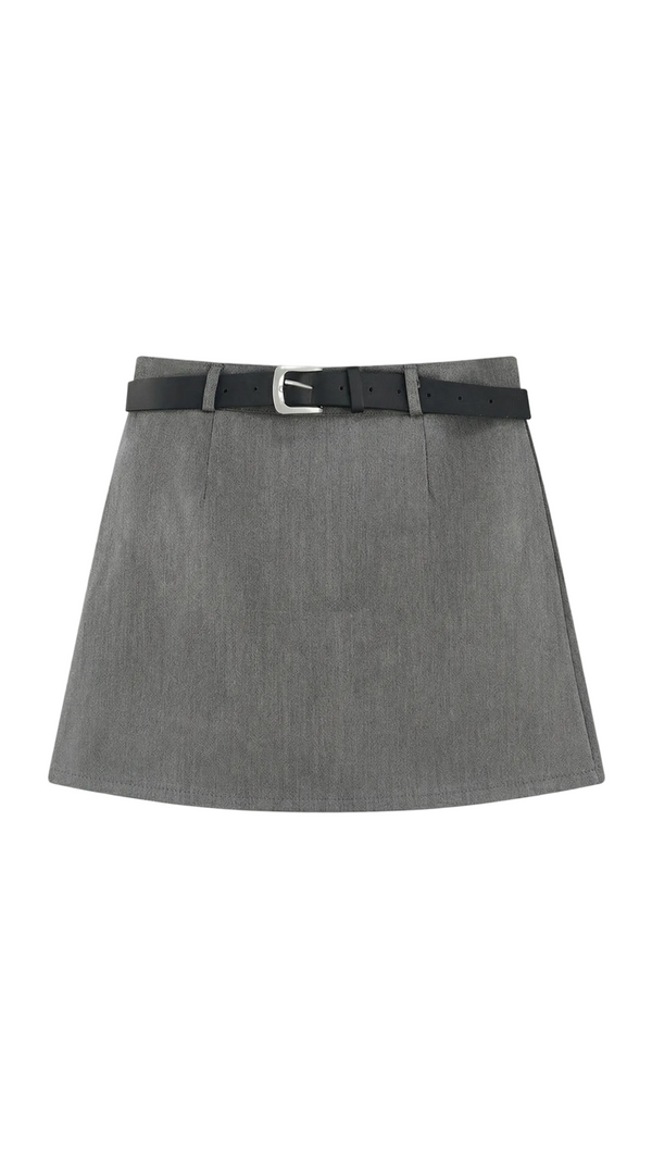 Damen Minirock mit hohem Bund, Gürtelschlaufen und geradem Saum-Skirt for women-Alpenkind
