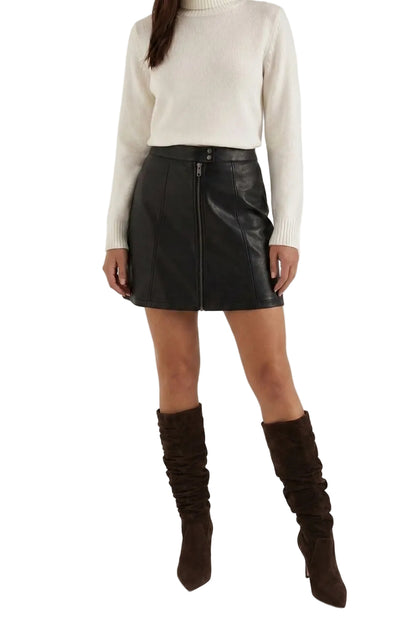 Damen-Minirock mit hohem Bund und Frontreißverschluss-Skirt for women-Alpenkind