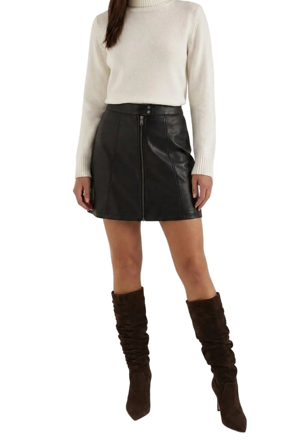 Damen-Minirock mit hohem Bund und Frontreißverschluss-Skirt for women-Alpenkind