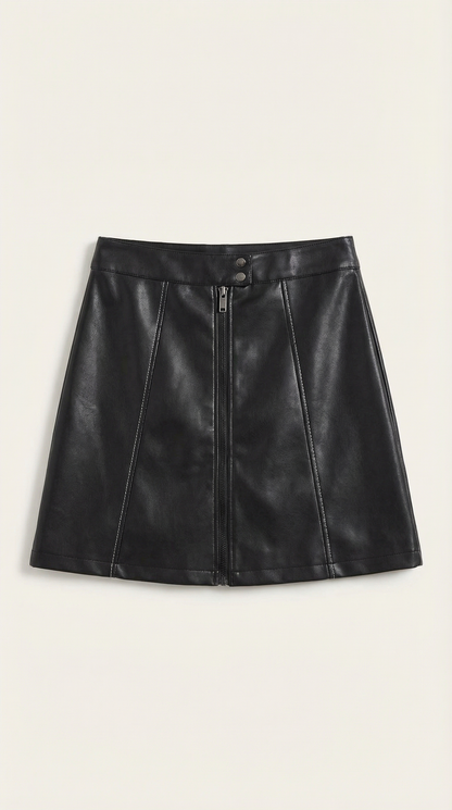 Damen-Minirock mit hohem Bund und Frontreißverschluss-Skirt for women-Alpenkind