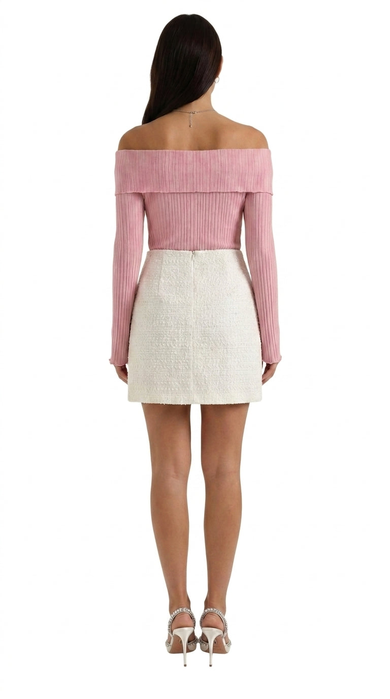 Damen-Minirock mit strukturierter Oberfläche und Zierknöpfen-Skirt for women-Alpenkind