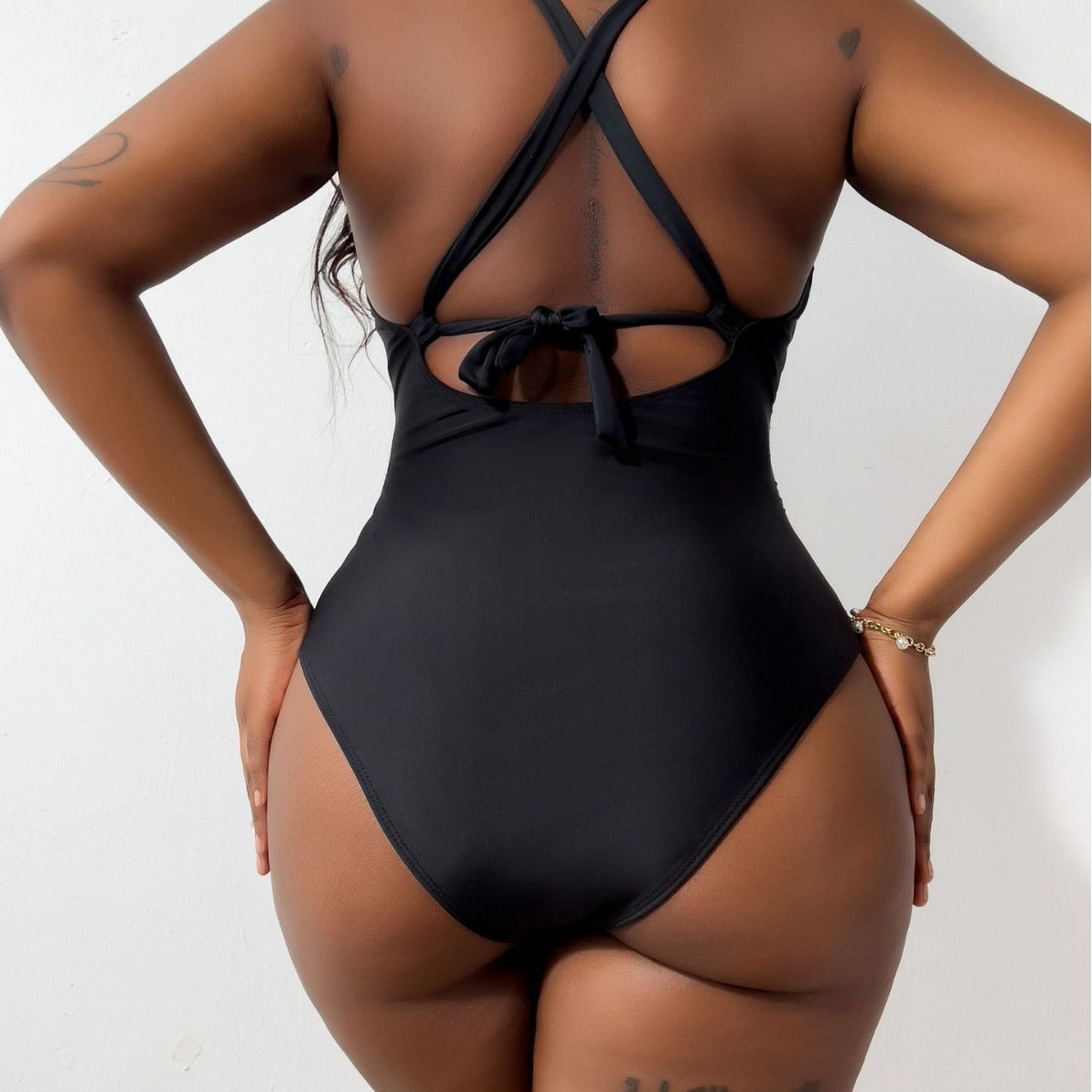 Damen Neckholder-Badeanzug mit Keyhole-Ausschnitt-Swimwear for women-Alpenkind