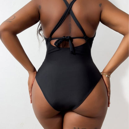 Damen Neckholder-Badeanzug mit Keyhole-Ausschnitt-Swimwear for women-Alpenkind