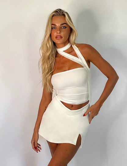 Damen-Oberteil mit asymmetrischem Halsband und One-Shoulder-Design-Tops for women-Alpenkind