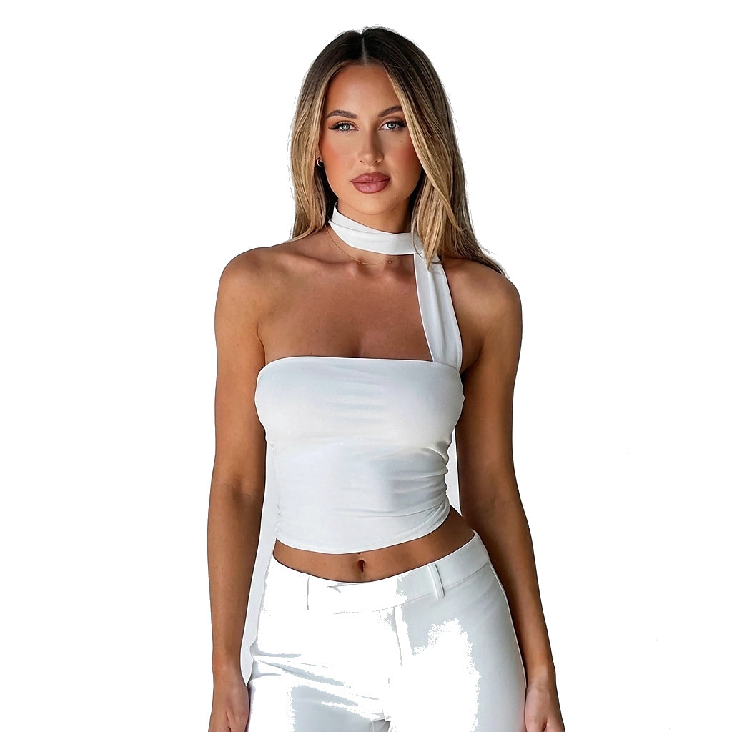 Damen-Oberteil mit asymmetrischem Halsband und One-Shoulder-Design-Tops for women-Alpenkind
