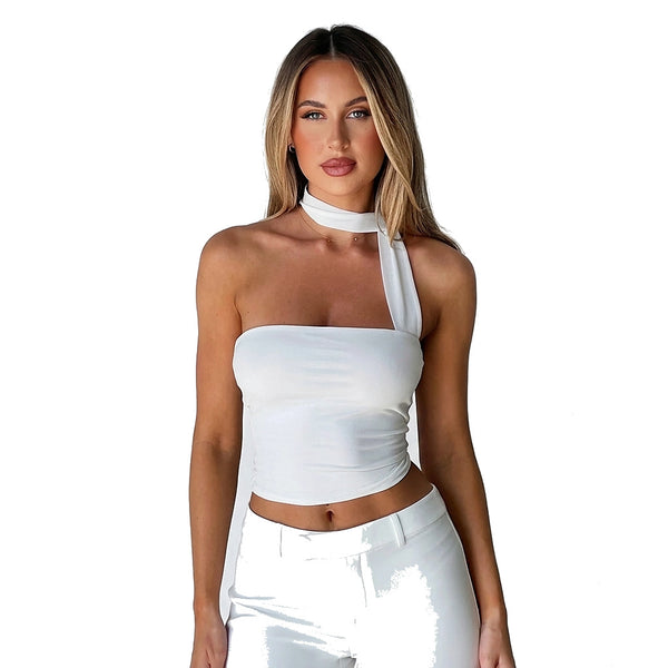 Damen-Oberteil mit asymmetrischem Halsband und One-Shoulder-Design-Tops for women-Alpenkind
