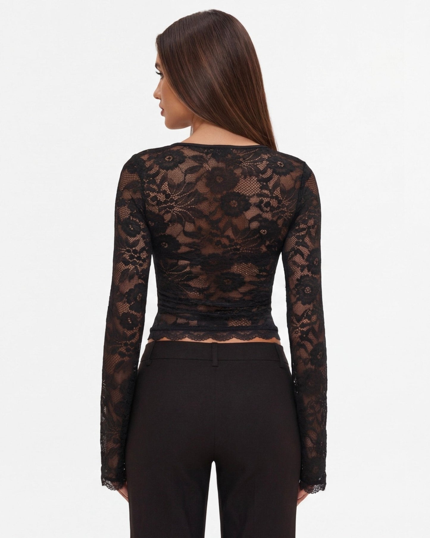 Damen-Oberteil mit Karree-Ausschnitt und Spitzenärmeln-Tops for women-Alpenkind