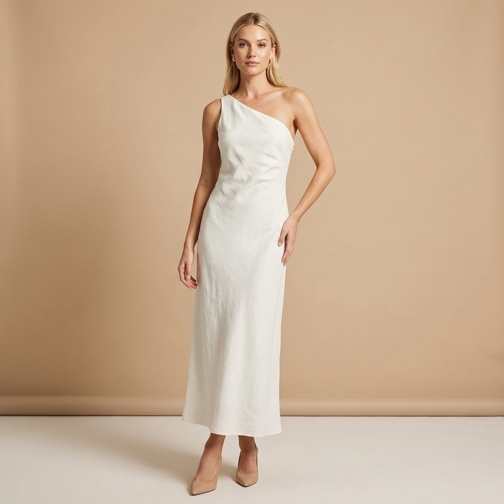 Damen One-Shoulder Maxikleid-Maxi Dress-Alpenkind