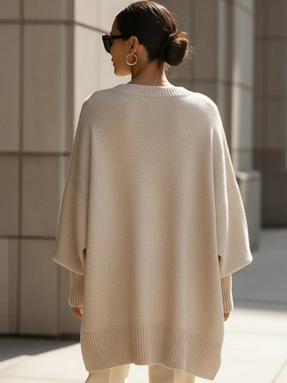 Damen Oversize Pullover mit Rundhalsausschnitt-Women Sweaters-Alpenkind