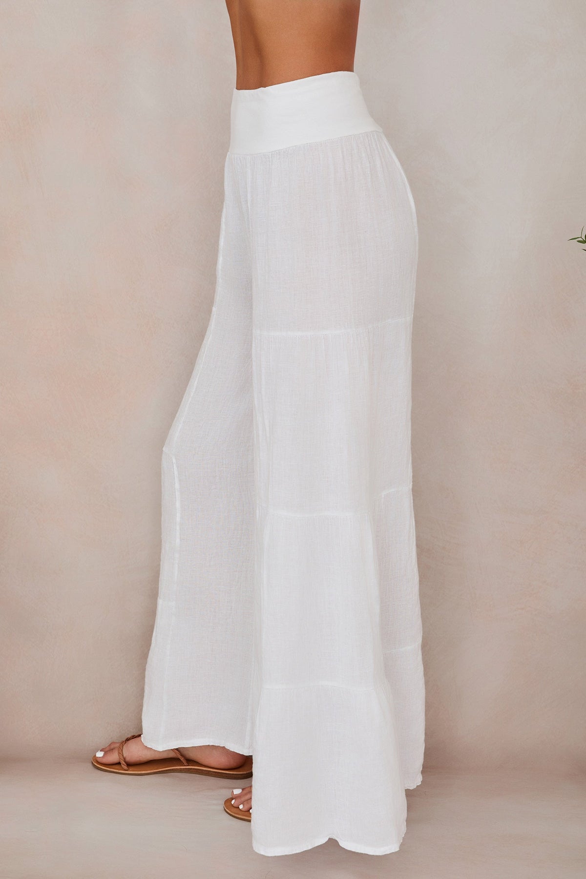 Damen Palazzo-Hose mit weitem Bein und Stufen-Design-Pants for Women-Alpenkind