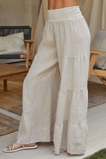 Damen Palazzo-Hose mit weitem Bein und Stufen-Design-Pants for Women-Alpenkind
