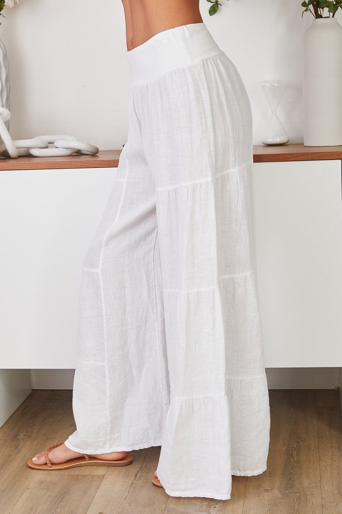 Damen Palazzo-Hose mit weitem Bein und Stufen-Design-Pants for Women-Alpenkind