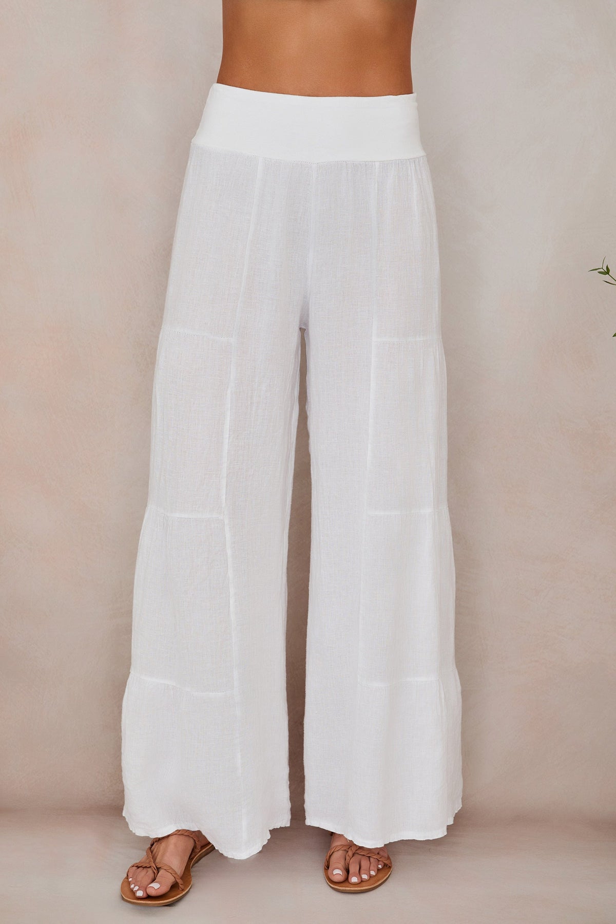Damen Palazzo-Hose mit weitem Bein und Stufen-Design-Pants for Women-Alpenkind