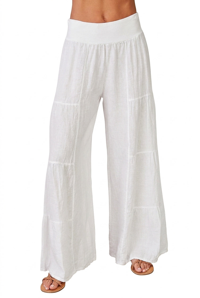Damen Palazzo-Hose mit weitem Bein und Stufen-Design-Pants for Women-Alpenkind