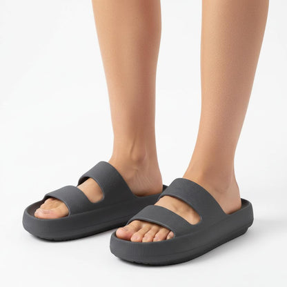 Damen-Pantoletten mit zwei Riemen-Footwear for women-Alpenkind
