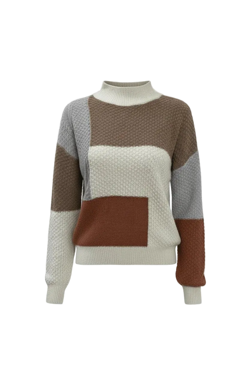 Damen Patchwork Strickpullover-Women Sweaters-Alpenkind