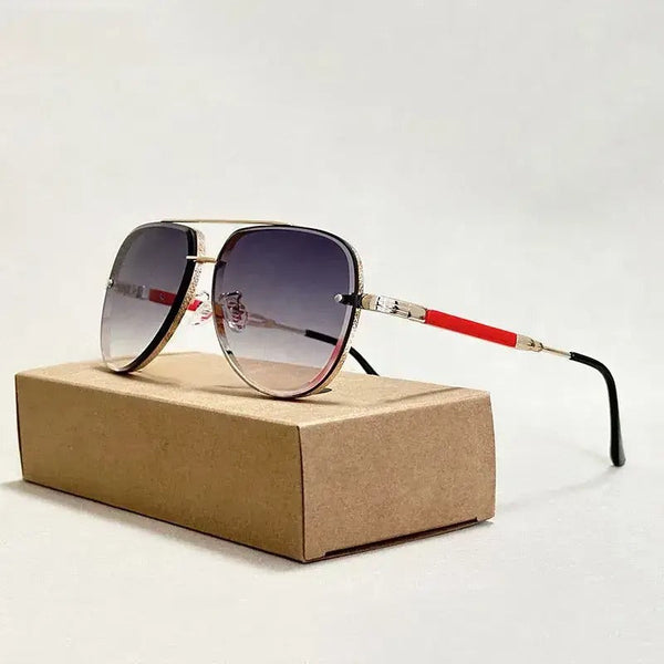 Damen Piloten Sonnenbrille mit Doppelstegrahmen-Glasses for women-Alpenkind