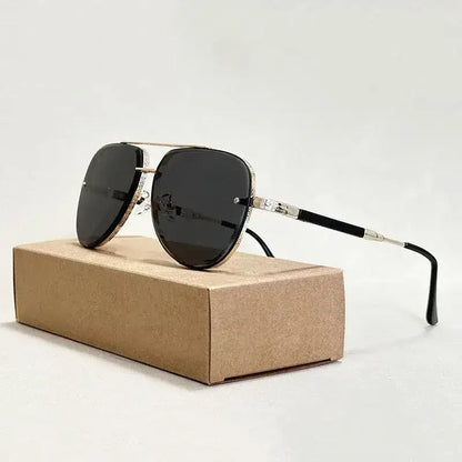 Damen Piloten Sonnenbrille mit Doppelstegrahmen-Glasses for women-Alpenkind