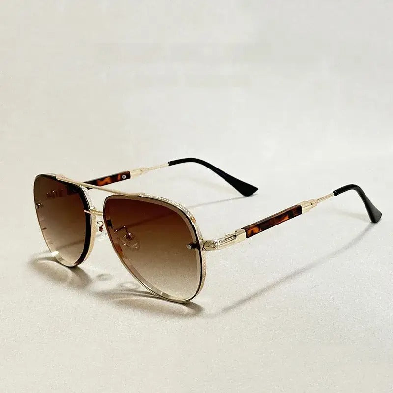 Damen Piloten Sonnenbrille mit Doppelstegrahmen-Glasses for women-Alpenkind