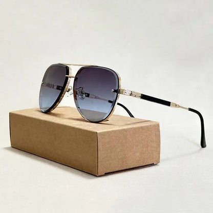 Damen Piloten Sonnenbrille mit Doppelstegrahmen-Glasses for women-Alpenkind