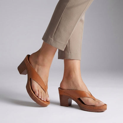 Damen-Plateau-Sandalen mit Blockabsatz und Zehentrenner-Footwear for women-Alpenkind