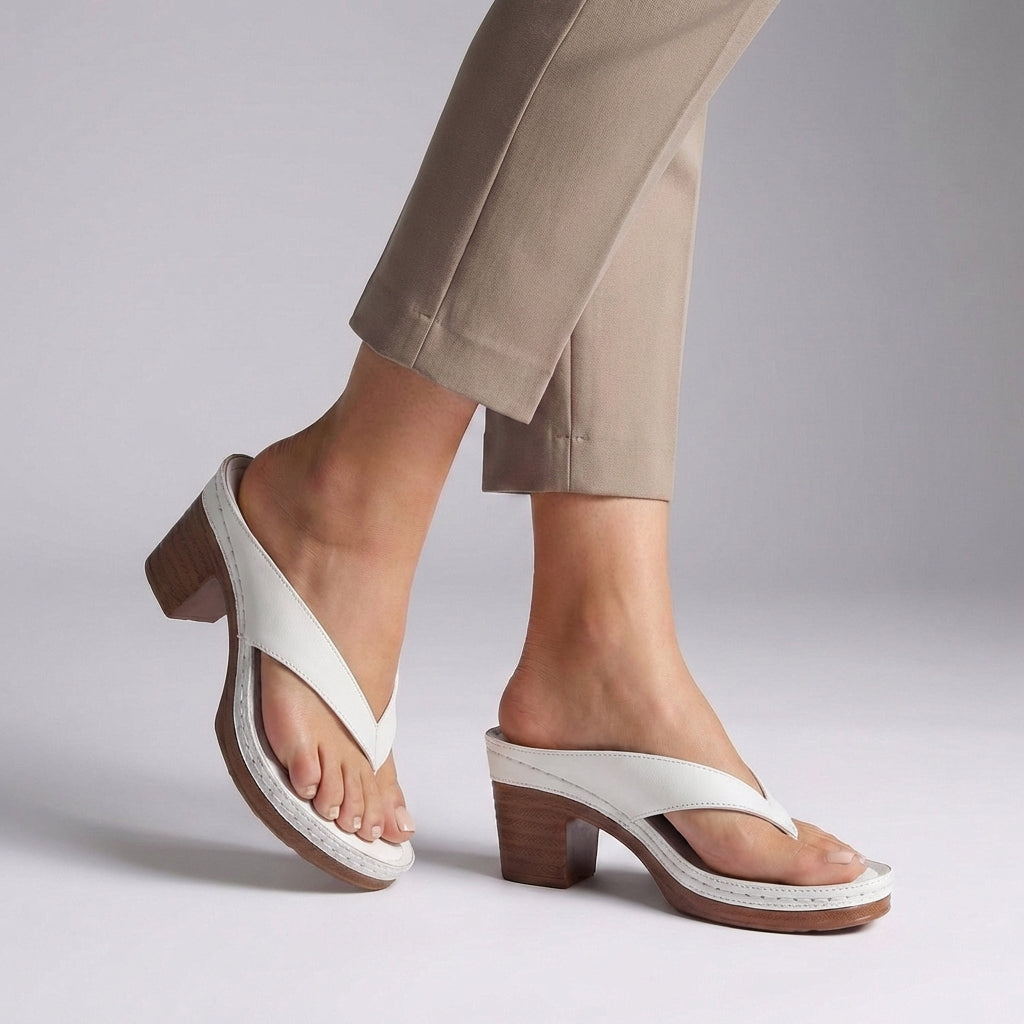 Damen-Plateau-Sandalen mit Blockabsatz und Zehentrenner-Footwear for women-Alpenkind