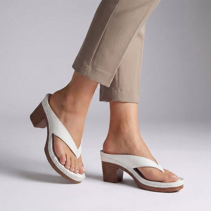 Damen-Plateau-Sandalen mit Blockabsatz und Zehentrenner-Footwear for women-Alpenkind