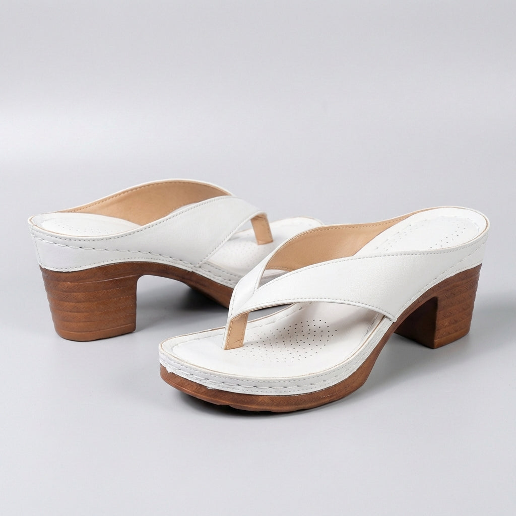 Damen-Plateau-Sandalen mit Blockabsatz und Zehentrenner-Footwear for women-Alpenkind