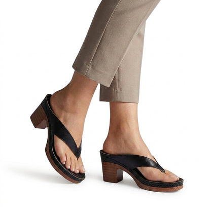 Damen-Plateau-Sandalen mit Blockabsatz und Zehentrenner-Footwear for women-Alpenkind