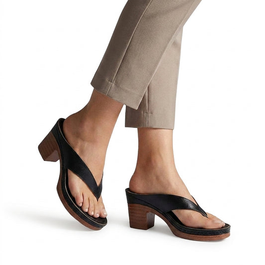 Damen-Plateau-Sandalen mit Blockabsatz und Zehentrenner-Footwear for women-Alpenkind