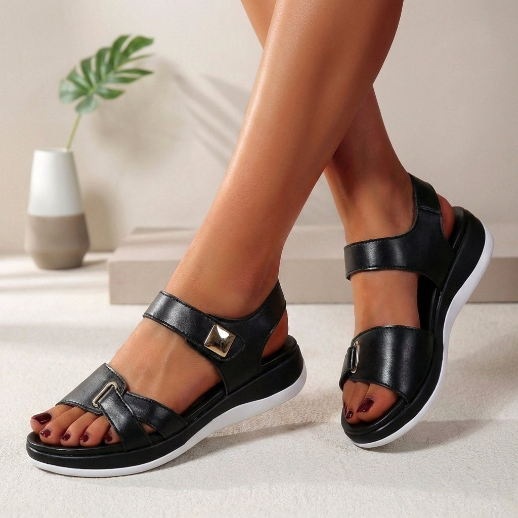 Damen-Plateausandalen mit verstellbarem Riemen-Footwear for women-Alpenkind