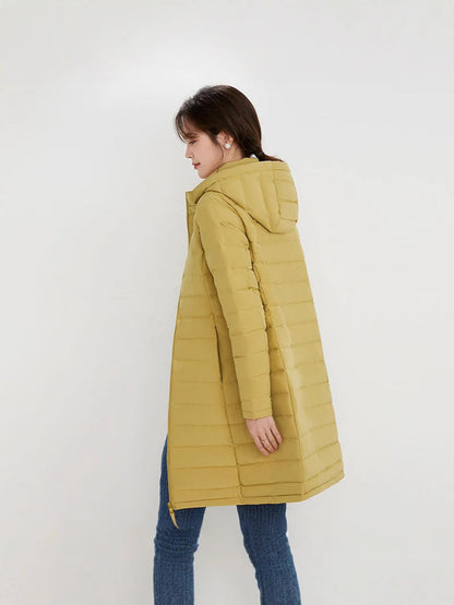 Damen Pufferjacke mit Kapuze und Reißverschluss-Jacket for women-Alpenkind