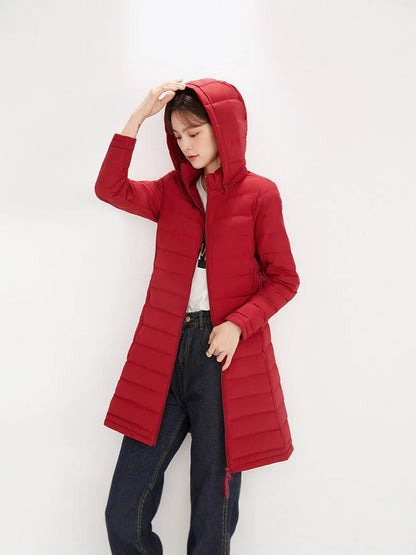 Damen Pufferjacke mit Kapuze und Reißverschluss-Jacket for women-Alpenkind